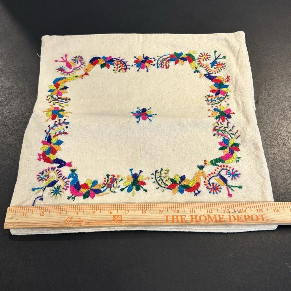 Handmade Embroidered Colorful Pillowcase Cover Floral‎ Bird Unique 16